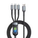 XoKo Дата кабель USB 2.0 AM to Lightning + Micro 5P + USB-C 1.2m 100W nylon black XoKo (SC-3100)