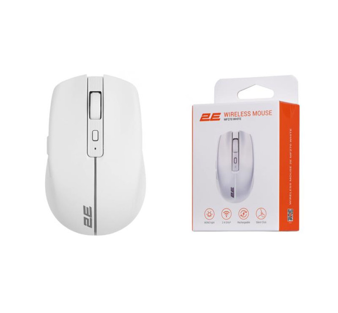 2E Мишка 2E MF270 Silent Rechargeable Wireless White (2E-MF270WWH)
