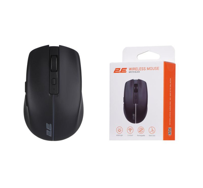 2E Мишка 2E MF270 Silent Rechargeable Wireless Black (2E-MF270WBK)