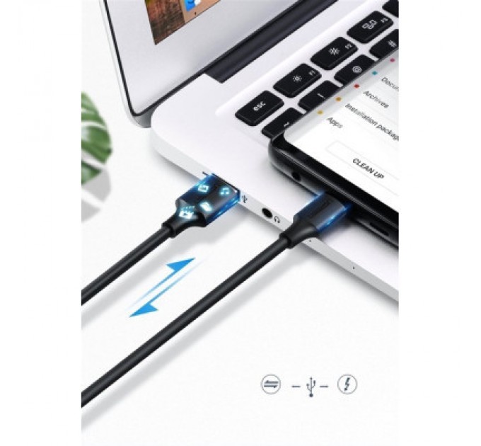 Дата кабель USB 2.0 AM to Type-C 3.0m 3.0A 18W US287 Black Ugreen (60826)