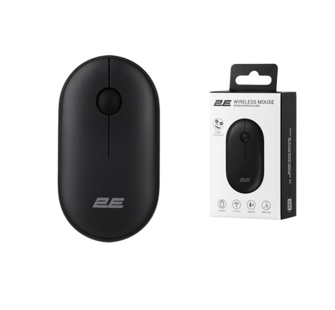 2E Мишка 2E MF300 Silent Wireless/Bluetooth Graphite Black (2E-MF300WBK)