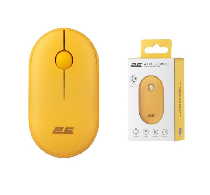 2E Мишка 2E MF300 Silent Wireless/Bluetooth Sunny Yellow (2E-MF300WYW)