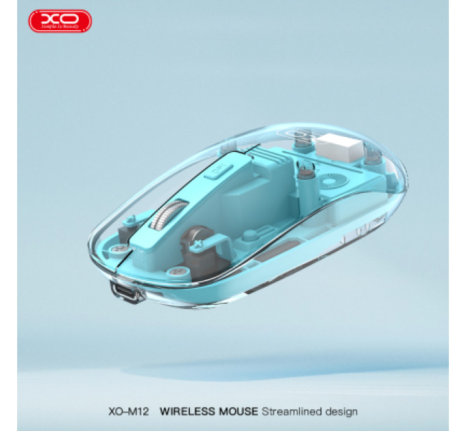 XO Мишка XO M12 Wireless Transparent/Blue (M12 Blue)