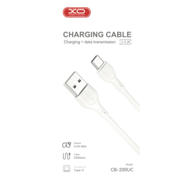 XO Дата кабель USB 2.0 AM to USB-C 2.0m 2.1A XO (CB-200UC)