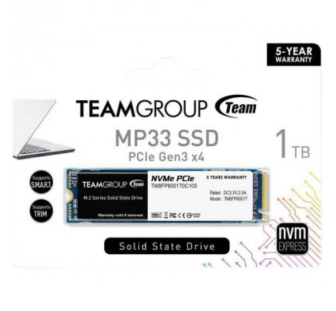 Накопичувач SSD M.2 2280 1TB Team (TM8FP6001T0C101)