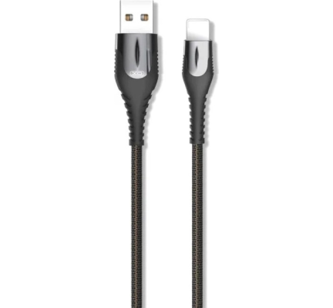 XO Дата кабель USB 2.0 AM to Lightning 1.0m 2A zinc alloy black XO (NB138-L-1-BK)