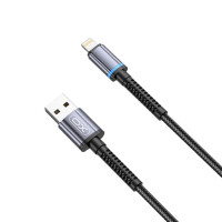 Дата кабель USB 2.0 AM to Lightning 1.0m 2.4A black XO (NB215-L-1-BK)