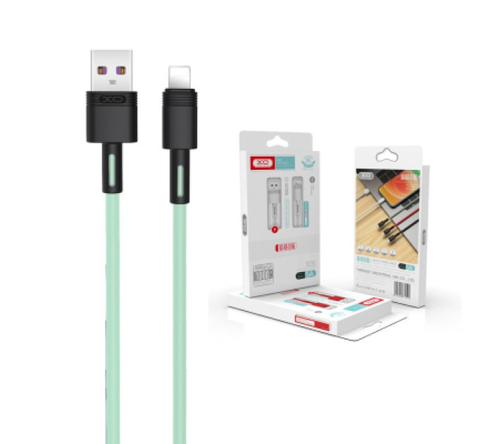 XO Дата кабель USB 2.0 AM to Lightning 1.0m 5A green XO (NB166-L-1-GR)