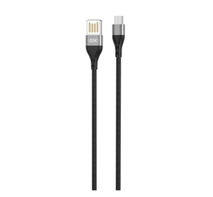 XO Дата кабель USB 2.0 AM to Micro 5P 1.0m 2.1A double-side black XO (NB188-M-1-BK)