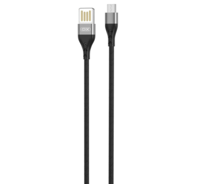 XO Дата кабель USB 2.0 AM to Micro 5P 1.0m 2.1A double-side black XO (NB188-M-1-BK)