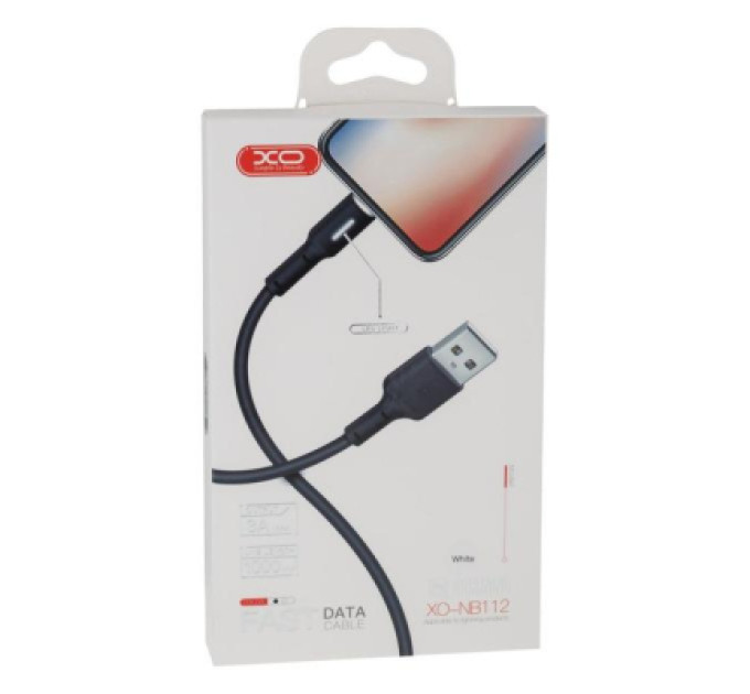XO Дата кабель USB 2.0 AM to Lightning 1.0m 3A black XO (NB112-i-BK)