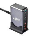 XoKo Зарядний пристрій XoKo 2xUSB-С PD100W + 3xUSB-С PD65W + 3xUSB QC18W 440W GaN (QC-400)