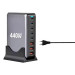 XoKo Зарядний пристрій XoKo 2xUSB-С PD100W + 3xUSB-С PD65W + 3xUSB QC18W 440W GaN (QC-400)
