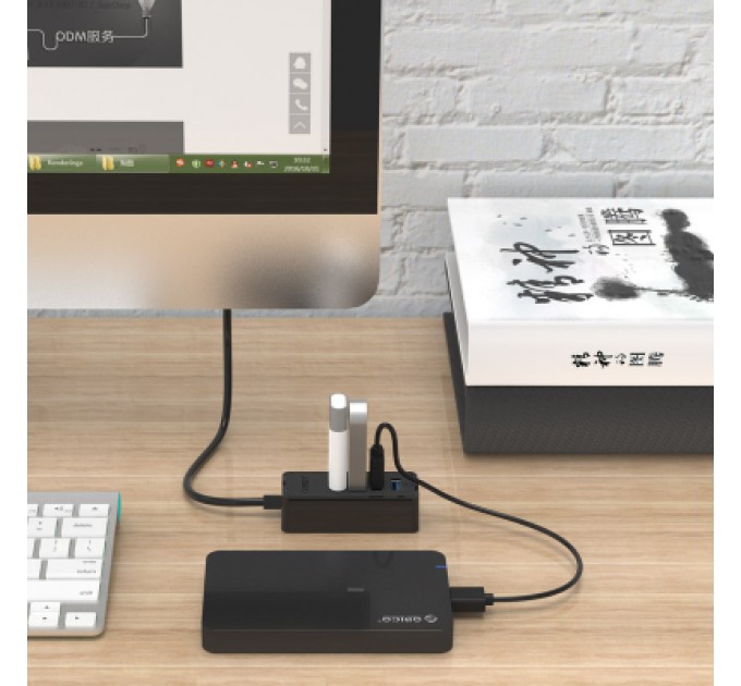 Orico Концентратор Orico USB 3.0 4 ports (W5P-U3-100-BK-PR) (CA911264)