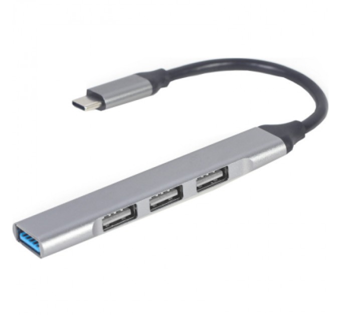 Концентратор Gembird USB-C 4 ports (1xUSB3.1+3xUSB2.0) metal silver (UHB-CM-U3P1U2P3-02)
