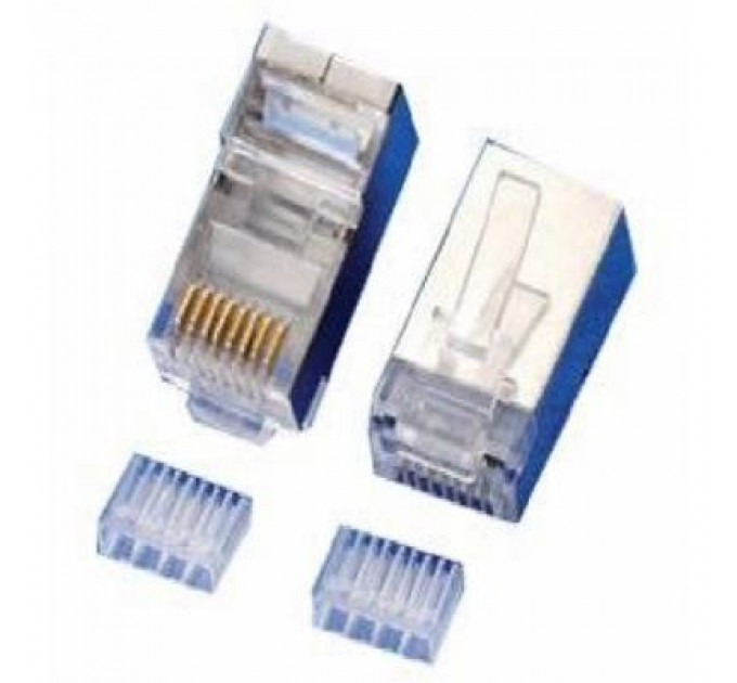 Конектор RJ45 cat.6 FTP, екранований, з вставкою, 50 шт Merlion (15066)