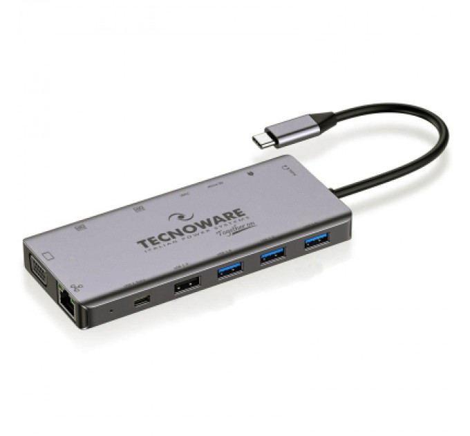 TECNOWARE Порт-реплікатор TECNOWARE Dock Station USB TYPE-C 13 in 1 Adapter HUB (FHUB17692)