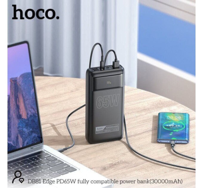 Батарея універсальна HOCO 30000mAh Apollo PD/65W QC/3.0 Black (DB81 / 714720)