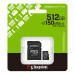 Kingston Карта пам`яті MicroSDXC 512GB UHS-I Class 10 Kingston Canvas Select Plus R150MB/s + SD-адаптер (SDCS3/512GB)