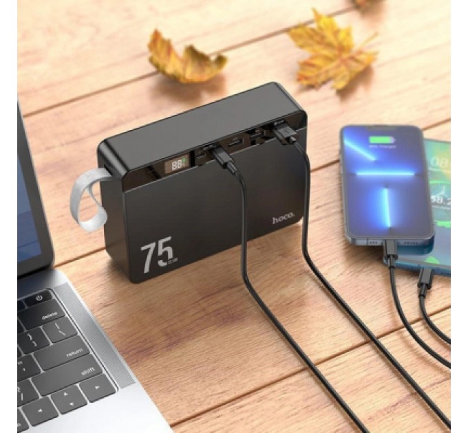 Батарея універсальна HOCO 75000 mAh Overlord PD/20W, QC/3.0/22.5W, Black (J94 / 714739)