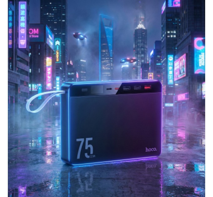 Батарея універсальна HOCO 75000 mAh Overlord PD/20W, QC/3.0/22.5W, Black (J94 / 714739)