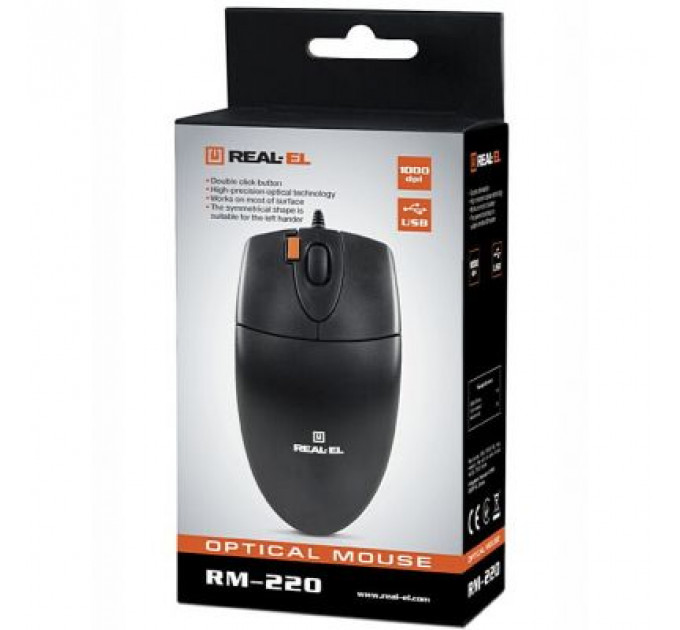 Мишка REAL-EL RM-220 Black
