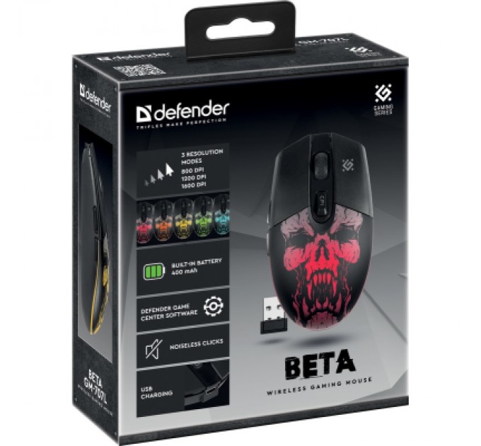 Defender Мишка Defender Beta GM-707L Wireless LED Black (52707)