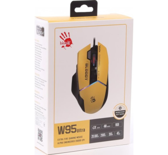A4Tech Мишка A4Tech Bloody W95 Ultra USB Yellow/Black (4711421002318)
