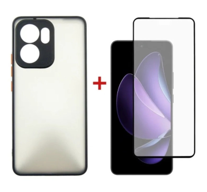 Dengos Чохол до мобільного телефона Dengos Oppo Reno 13F 4G Case Matte + 2 Glass (Black) (DG-CTG2P-21)