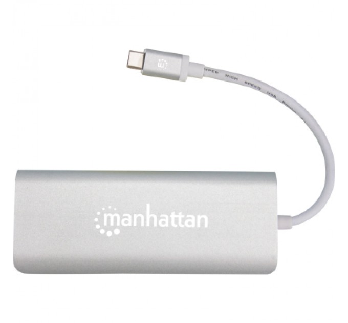 Intracom Концентратор Intracom USB3.1 Type-C to HDMI/USB 3.0x2/RJ45/SD/PD 60W Hub 7-in-1 Manhattan (152075)