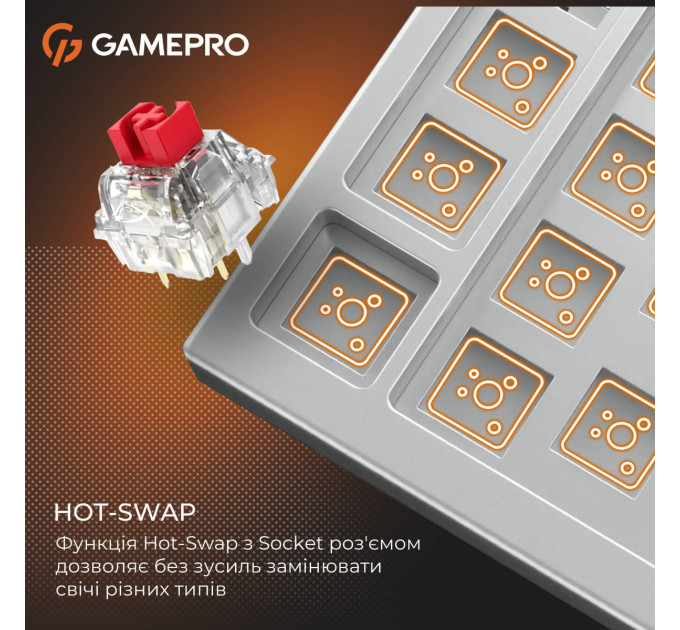 GamePro Клавіатура GamePro Genesis Silverlight MK116 USB UA Grey (MK116)