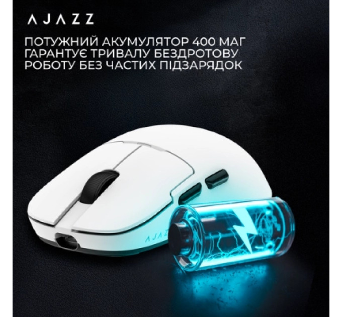 Ajazz Мишка Ajazz AJ159P MC Wireless/Bluetooth/USB Charging Dock White (AJ159P-MC-W)