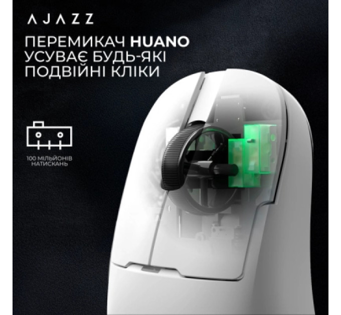 Ajazz Мишка Ajazz AJ159PRO Wireless/Bluetooth/USB Charging Dock White (AJ159-PRO-W)