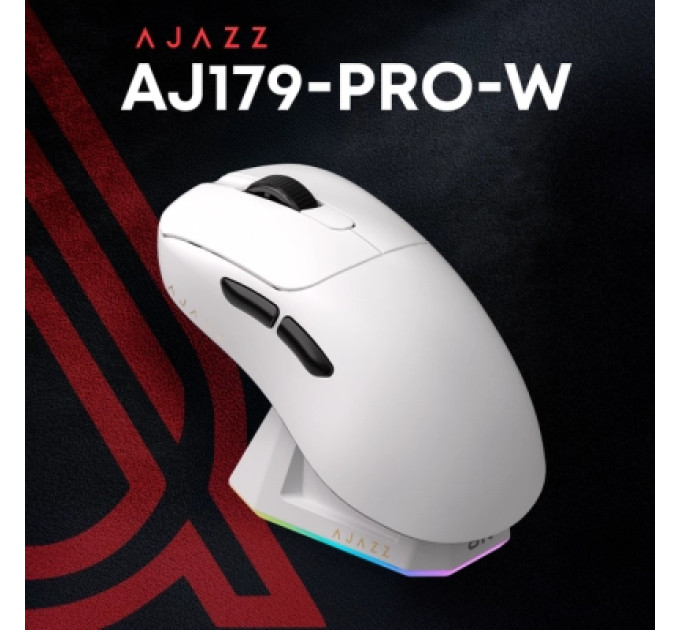 Ajazz Мишка Ajazz AJ179PRO Wireless/Bluetooth/USB Charging Dock White (AJ179-PRO-W)