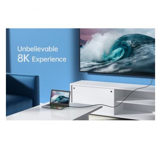 Кабель мультимедійний HDMI to HDMI 2.0m V.2.1 8K 60Hz HDR10 HLG 48Gbps YUV 444 Choetech (XHH-TP20)
