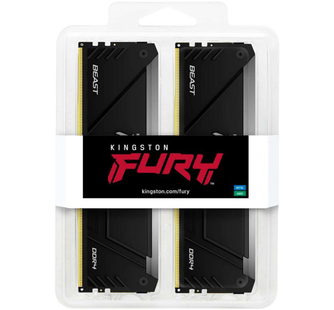 Kingston Модуль пам`яті DDR4 2x8GB/3200 Kingston Fury Beast RGB (KF432C16BB2AK2/16WP)