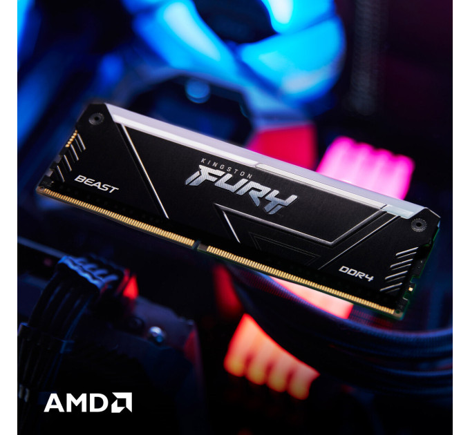 Kingston Модуль пам`яті DDR4 8GB/3200 Kingston Fury Beast RGB (KF432C16BB2A/8WP)