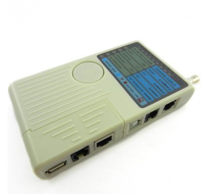 Тестер кабельний RJ-45/RJ-12/RJ-11/BNC/USB Merlion (NT-T040)