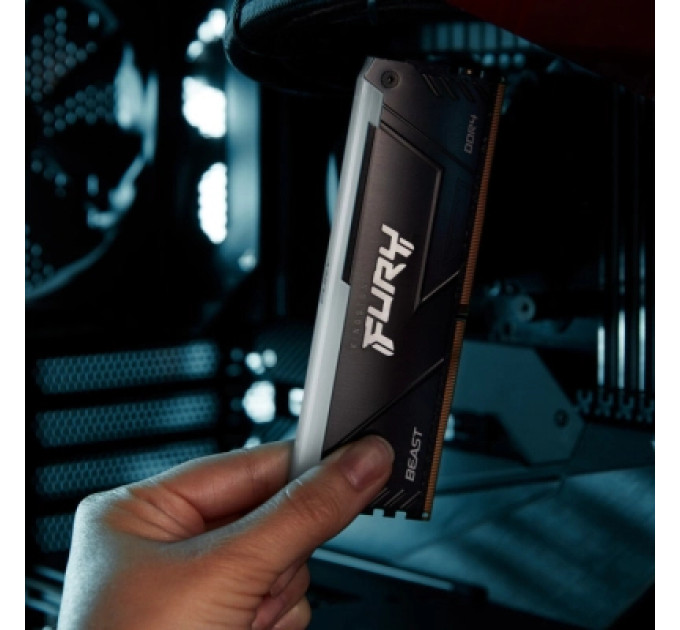 Kingston Fury (ex.HyperX) Модуль пам'яті для комп'ютера DDR4 32GB (2x16GB) 3200 MHz Beast RGB Black Kingston Fury (ex.HyperX) (KF432C16BB12AK2/32WP)