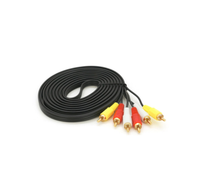 Voltronic Кабель мультимедійний 3xRCA M to 3xRCA M 5.0m black Voltronic (YT-3хRCA(M)/3хRCA(M)-5.0G)
