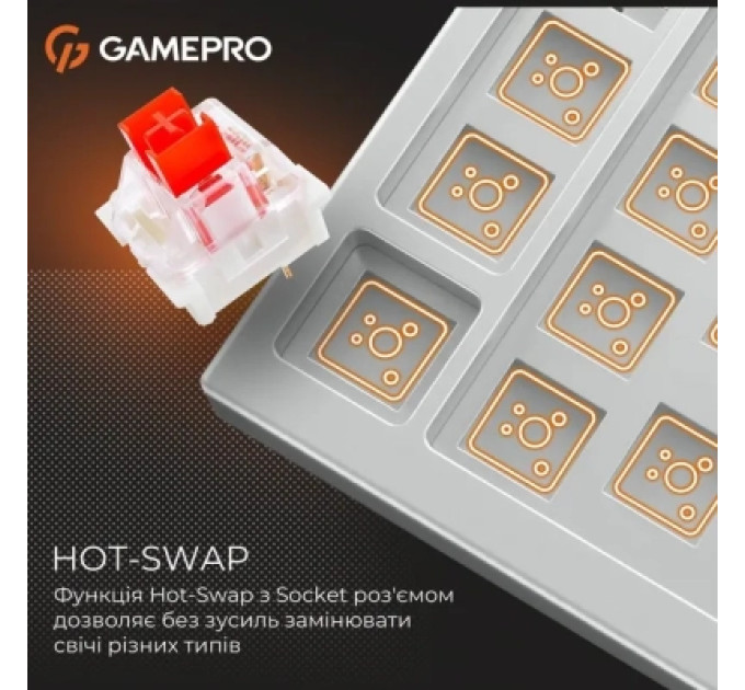 GamePro Клавіатура GamePro Genesis Infinity MK130BW Outemu Swithes USB White (MK130BW)