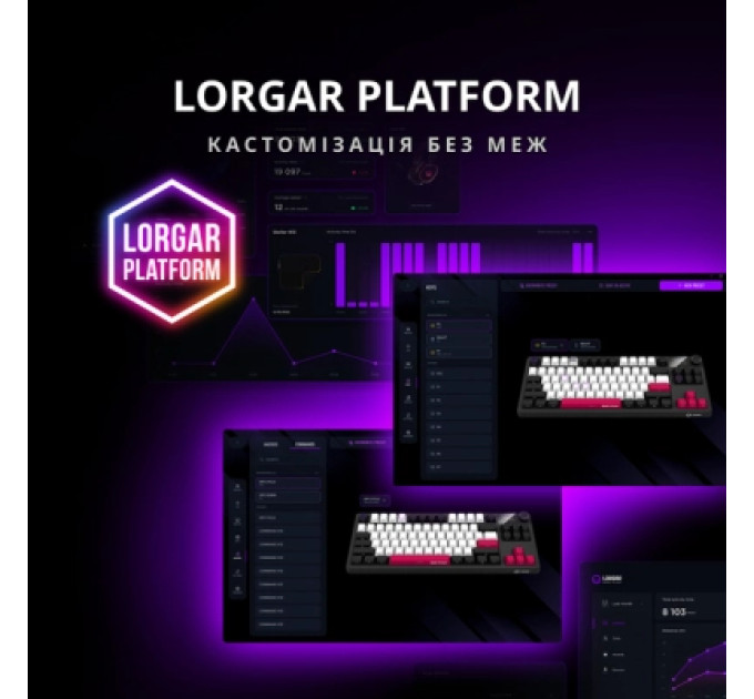 Lorgar Клавіатура Lorgar KBP70TKLW Wireless TKL Mechanical Pro UA Black/Red (LRG-KBP70TKLW-BK-US)