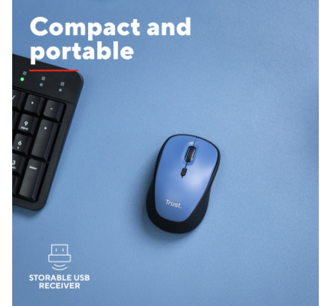 Trust Мишка Trust Yvi+ Silent Wireless/Bluetooth Dark Blue (25514)