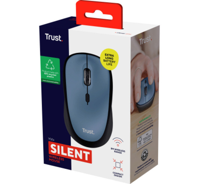 Trust Мишка Trust Yvi+ Silent Wireless/Bluetooth Dark Blue (25514)