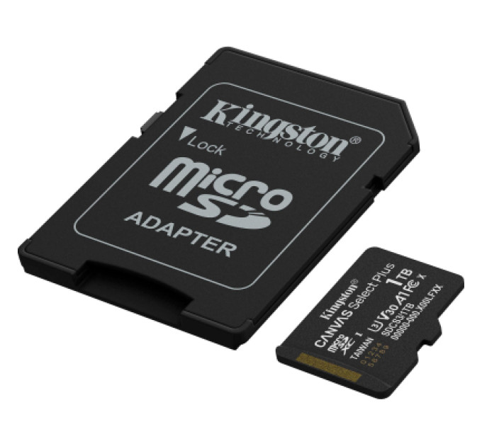 Kingston Карта пам'яті Kingston 1TB microSDXC class 10 UHS-I U3 V30 A1 Canvas Select Plus (SDCS3/1TB)