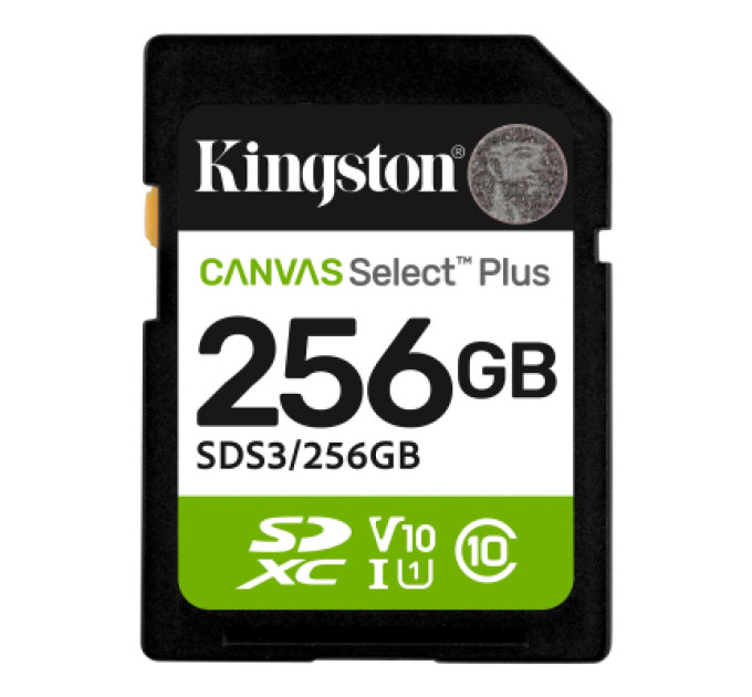 Kingston Карта пам'яті Kingston 256GB SDXC class 10 UHS-I V10 A1 Canvas Select Plus (SDS3/256GB)