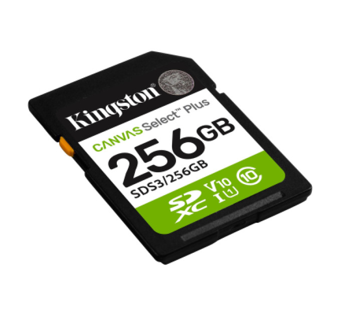 Kingston Карта пам'яті Kingston 256GB SDXC class 10 UHS-I V10 A1 Canvas Select Plus (SDS3/256GB)