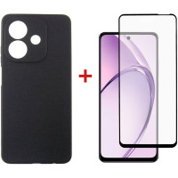 Чохол до мобільного телефона Dengos Carbon + glass Oppo A40m/A40 Black (DG-KM-159)