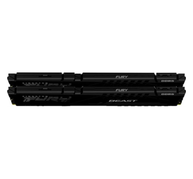 Kingston Fury (ex.HyperX) Модуль пам'яті для комп'ютера DDR5 64GB (2x32GB) 5600 MHz Fury Beast Black Kingston Fury (ex.HyperX) (KF556C36BBE2K2-64)
