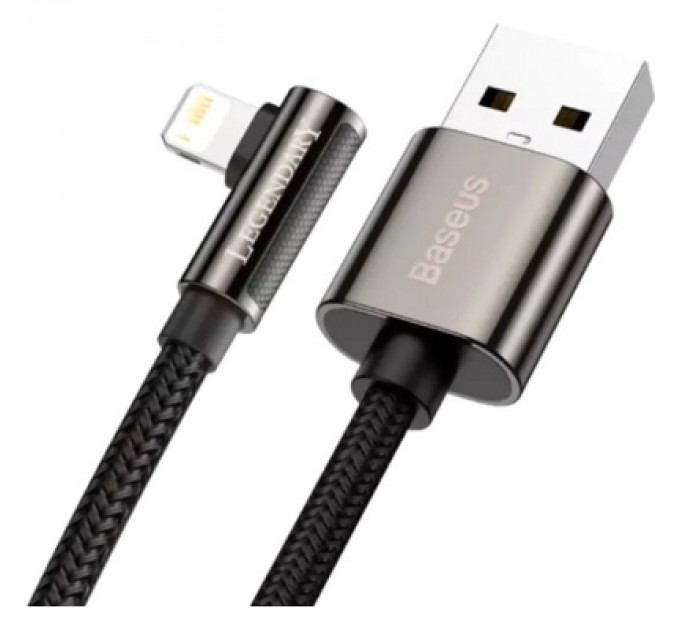Дата кабель USB 2.0 AM to Lightning 2.0m CALCS 2.4A 90 Legend Series Elbow Black Baseus (CALCS-A01)